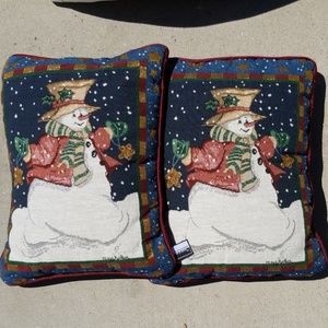 Christmas Snowman pillows L17" W 11" X 2